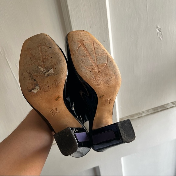 Vince Camuto Delano Slingback Heels Black/Purple 8 - Picture 5 of 6